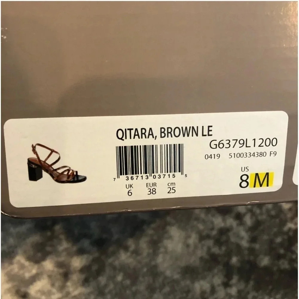 New FRANCO SARTO QITARA STRAPPY BLOCK HEEL sandal shoe brown snake print leather - Picture 13 of 14
